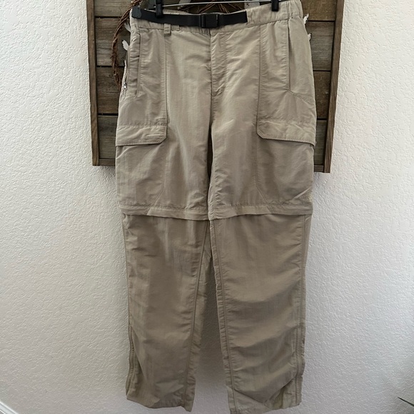 The North Face khaki zip off nylon convertible hiking pants‎ size Large Long - Picture 1 of 9
